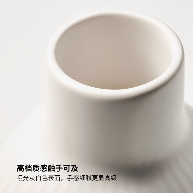 IKEA (IKEA) KAPKASTANJ Kapkastein vase living room desktop flower arrangement ornaments gray and white vase 23cm