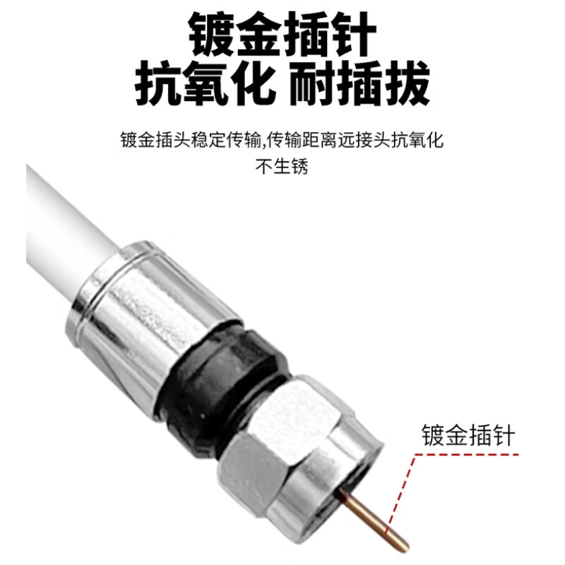 On demand limited TV HD line set-top box Yagi antenna cable RF closed line TV antenna British F male white 15 meters SX-YF-BS-JJ15