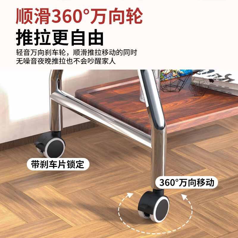 Wanjianiu mobile TV stand 32-75 inches with wheels movable floor-standing TV stand Xiaomi Hisense all-in-one stainless steel floor-standing mobile TV stand double-storage tray 32-75 inches high-quality stainless steel