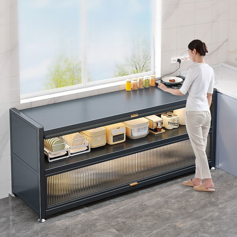 Baiting 2025 new kitchen multi-layer storage cabinet side bowl cabinet multi-functional storage cabinet floor-standing storage rack 3 layers 100/32/82 double the space