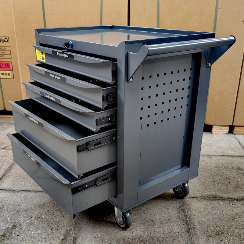 Yeyu five-layer drawer mobile heavy-duty multi-layer tool cart, a good helper for auto repair and industrial maintenance, large size, alloy gray QH-9915