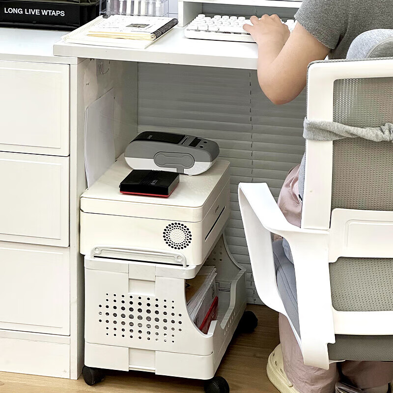Shantou Lincun workstation removable printer storage rack under the desk floor-standing storage shelf office cart artifact storage basket cart - 5 floors