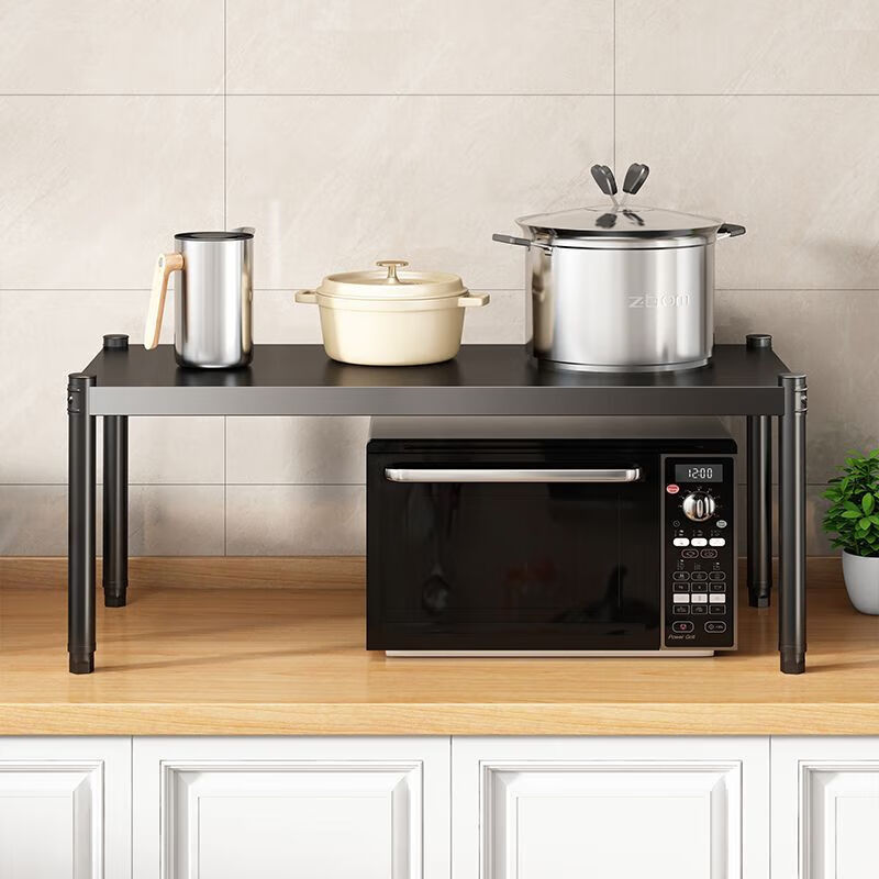 Desktop storage rack kitchen storage rack single-layer cabinet with layered compartments household simple oven microwave storage rack length 40 width 25 total height 20cm (inner height 15)