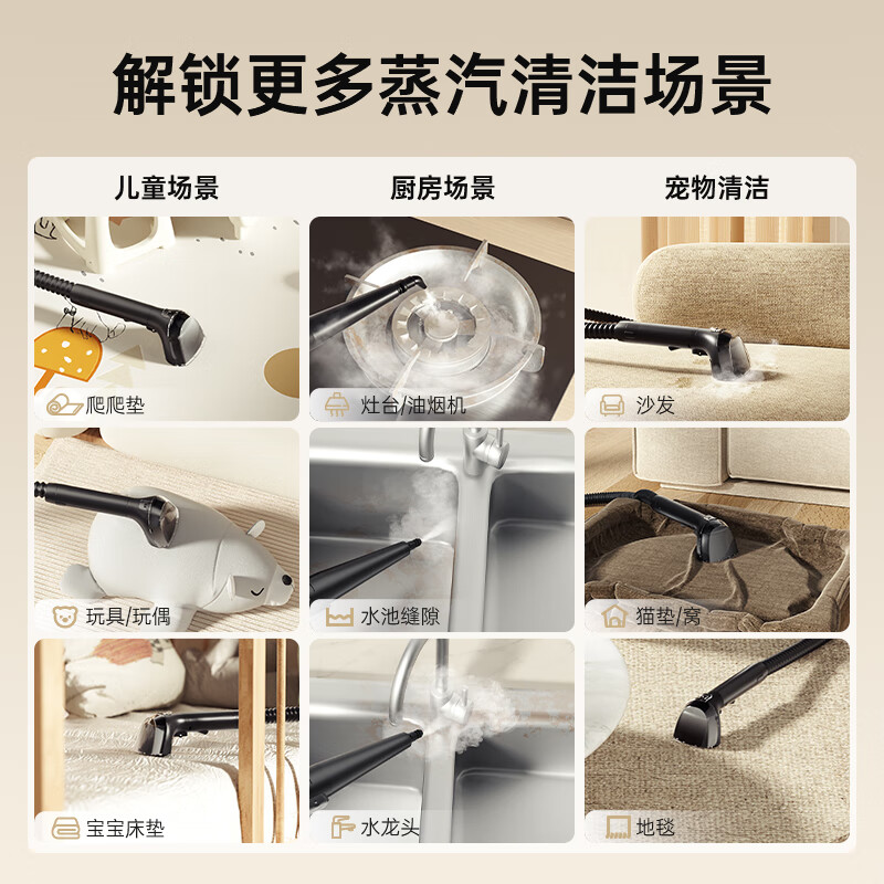 MEEDO fabric cleaning machine, sofa cleaning machine, high temperature steam cleaning machine, steam mite removal device, sterilization sofa carpet curtain car cleaning artifact, all-purpose steam cleaning machine C1 white