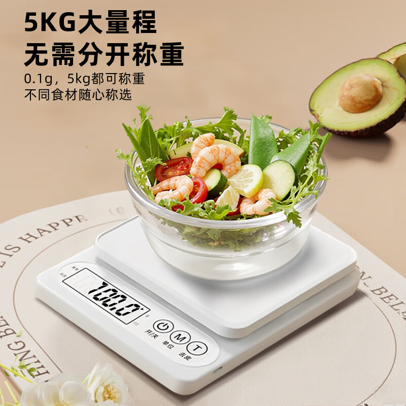 Jingyan Electronic Scale Kitchen Scale Rechargeable Small Gram Scale Household Food Scale High-Precision 0.1g Baking Scale Coffee Jewelry Scale Upgraded High Sensitivity Sturdy and Fall-resistant Rechargeable 0.1g/5kg HD Waterproof Panel | Unit Conversion | Zero-set Tare | Long-lasting Battery Life