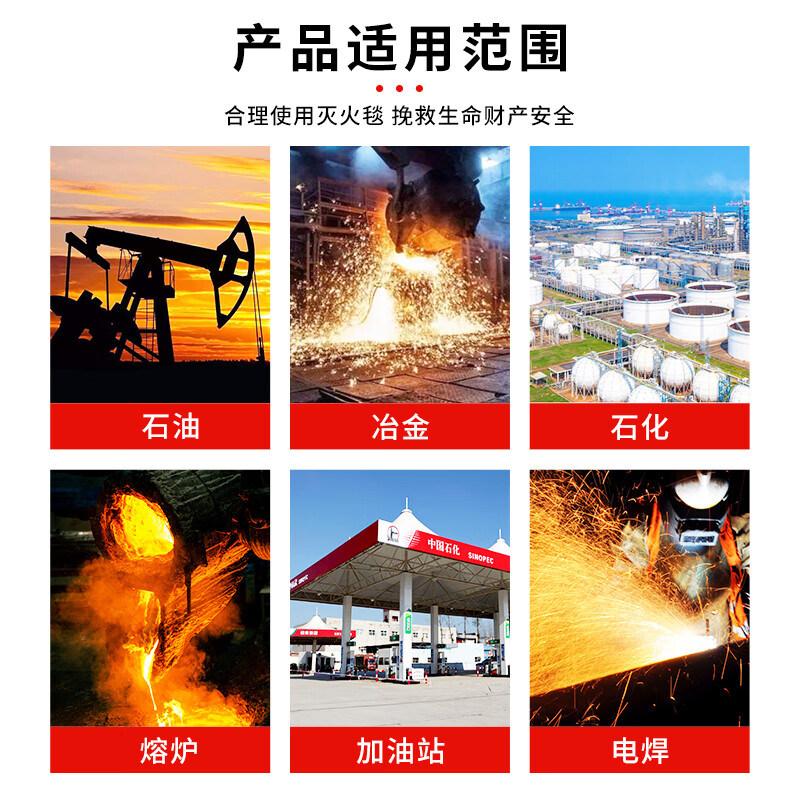 Household asbestos blanket fire blanket * 1.5 meters fire certified gas station double layer industrial fire blanket asbestos blanket 1 meter * 1 meter national standard double layer thickening