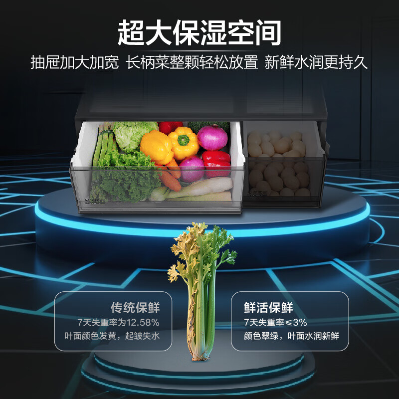 Haier Little Red Flower Series 550L French-style multi-door mother and baby refrigerator dual system dual purification 0 odor 99.99% sterilization variable temperature BCD-550WGHFDC9GYU1 national supplement