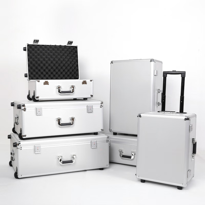 Changlv CHANGLY Trolley Toolbox Aluminum Alloy Instrument Equipment Box Tool Storage Box Model Transport Case Flight Case 28-inch Trolley Case Gray Right Angle