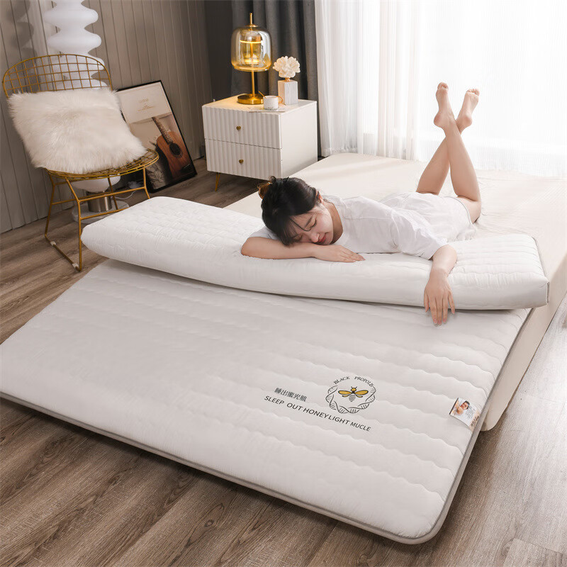 Yunqige Soybean Fiber Mattress Student Dormitory Soft Foldable B&B Tatami Mat Floor Rental Sleeping Mat Corrugated White - Soybean Fiber Mattress 0.8*1.9m Thickness About 5cm
