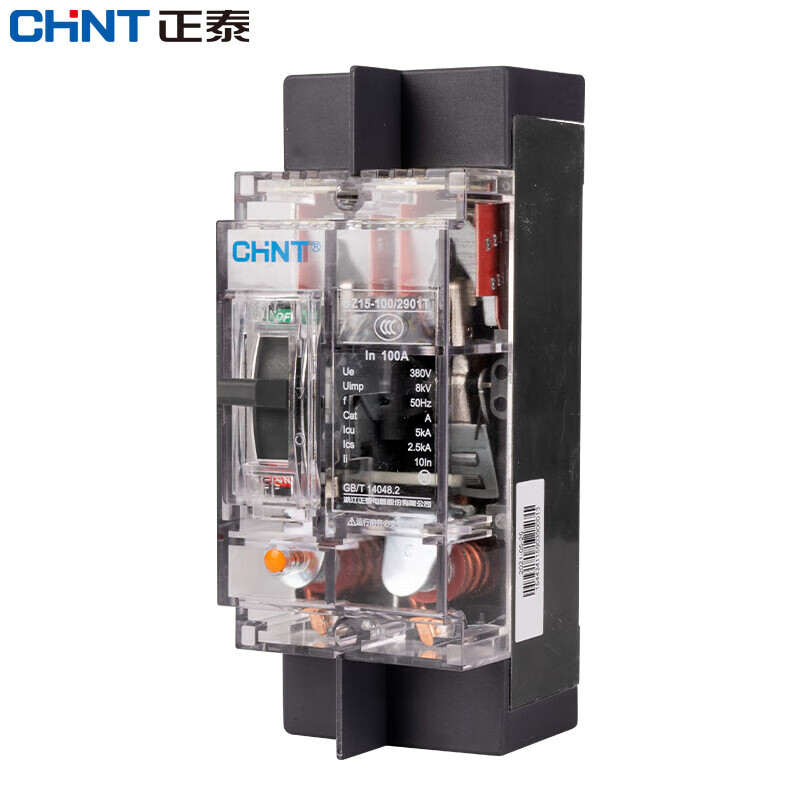 Chint (CHNT) DZ15-100 plastic case circuit breaker transparent three-phase plastic case motor protection air switch 2901 DZ15-100/2901-100A-TM