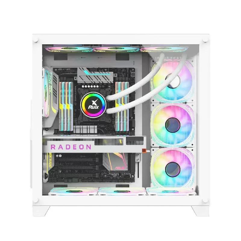 Panoramic room MINI PRO computer case desktop case ATX sea view room supports 360 240 water-cooled luxury chassis sea view room PRO-white (supports 360 water cooling/ATX motherboard)