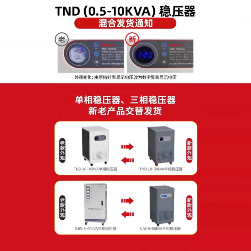Delixi single-phase voltage regulator TND 220v fully automatic 1KW2kw3kw5kw9kw home computer TV TND_0.5K (500W)