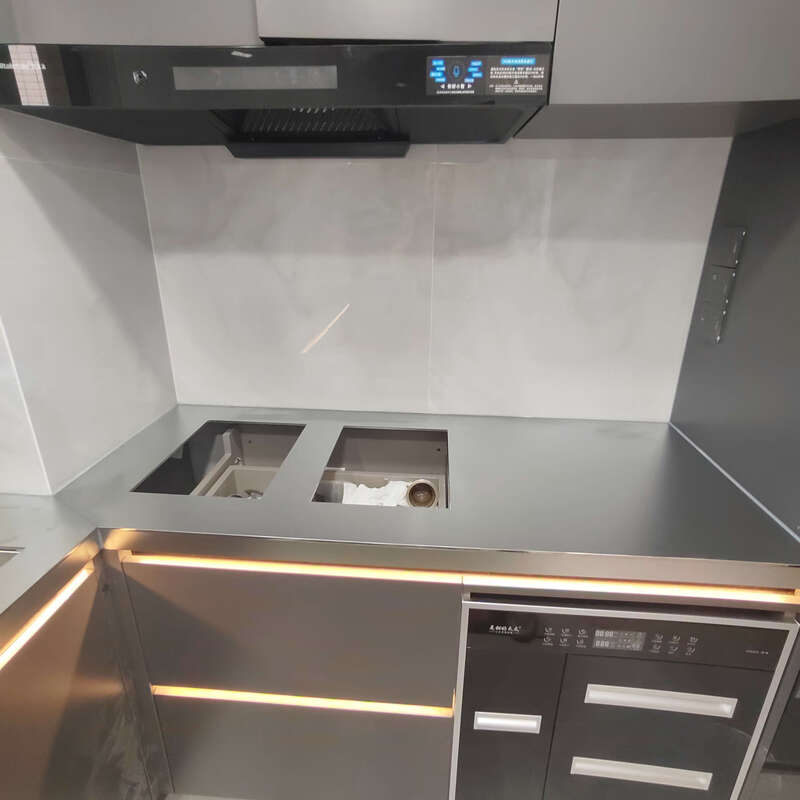 Kezitu stainless steel anti-scratch countertop 304 solid countertop anti-scratch and wear-resistant stainless steel cabinet countertop anti-scratch board snow crystal steel anti-scratch surface 3.0*600