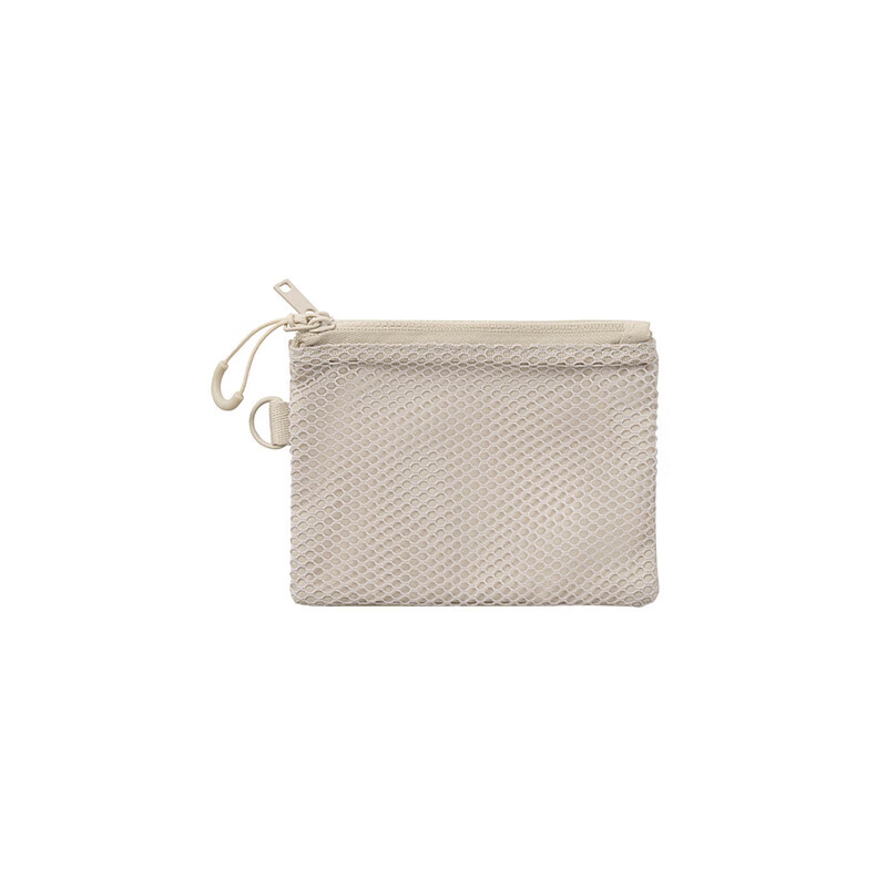 MUJI recycled polyester fiber double zipper bag travel bag beige S
