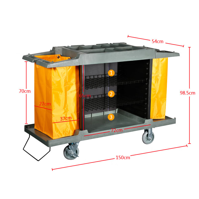 Qian Huinong bilateral linen truck hotel cleaning truck work truck guest room entrance truck plastic cleaning truck silent (three layers) door-to-door delivery in Guangdong area