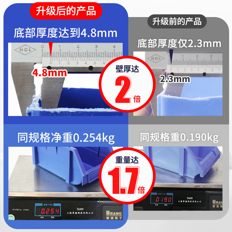 Liwang POWERKING vertical parts box plastic tool warehouse hardware screw shelf storage box accessories plastic storage box material box PK022 425*280*260 blue