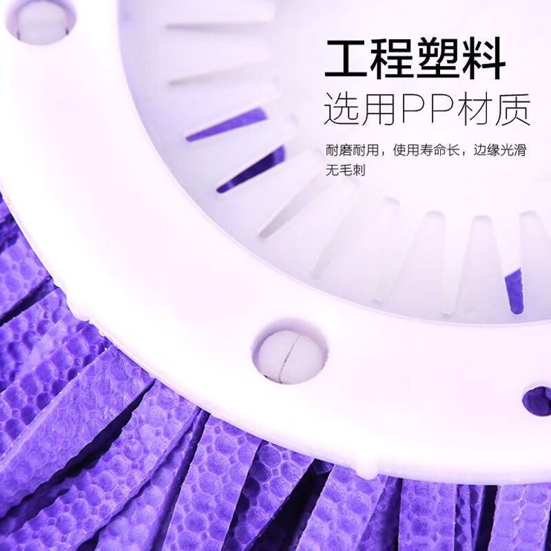 Deerskin mop, traceless household 5d hand-washable lazy spin replacement universal water-absorbent hand-free good god cotton thread accessories mop 5d complete set of spin mop + dehydration bucket random color