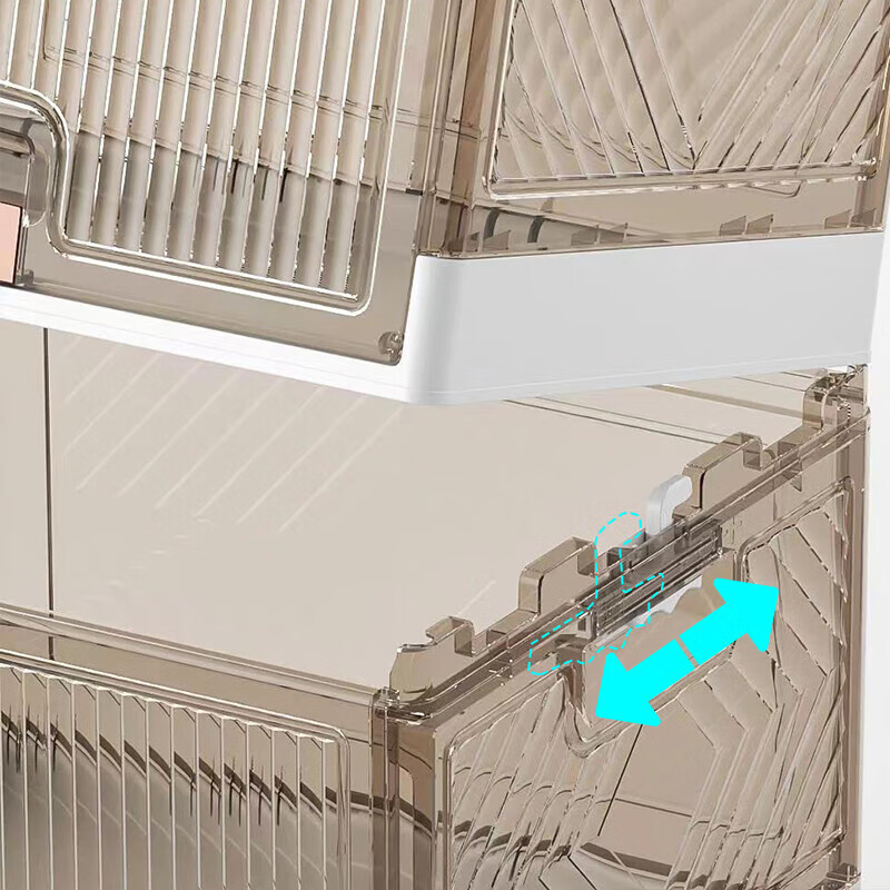 Shoe box foldable large capacity installation-free shoe box floor-standing transparent multi-layer storage rack creative shoe cabinet rack high quality - brown six layers