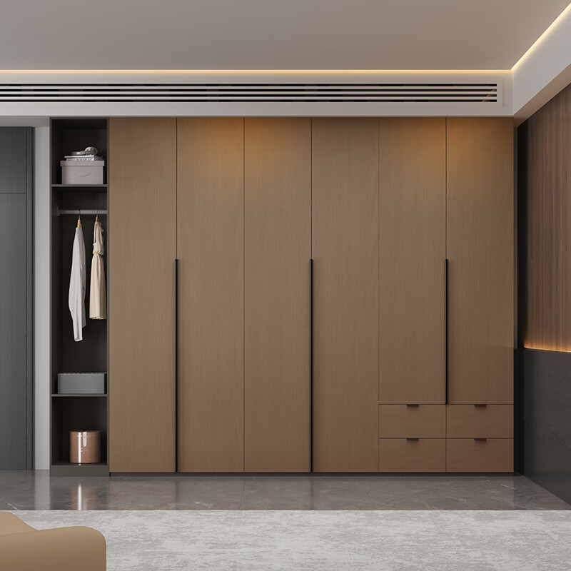 Gujia Home modern high-end Italian style wardrobe home with diverse layouts, strong and load-bearing closed drawer 8021 two-door wardrobe 0.9 meters wide