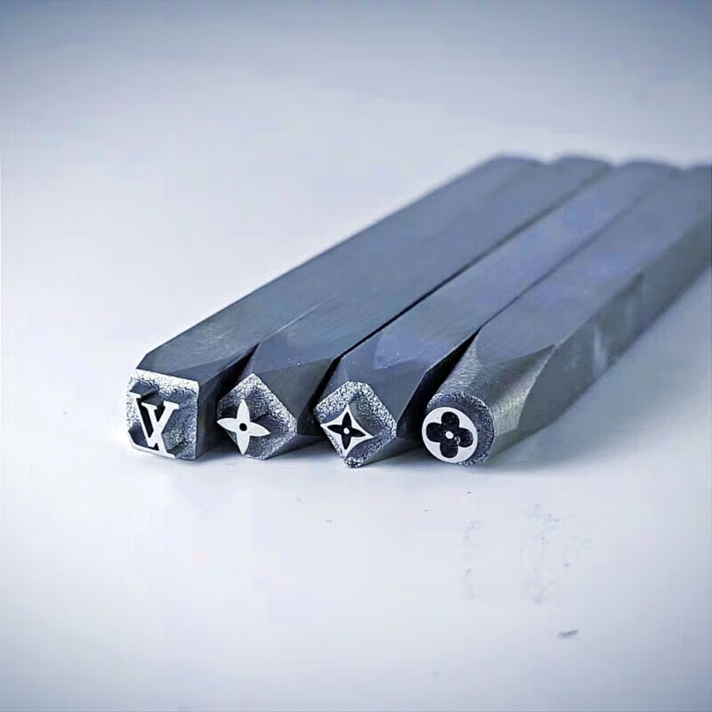 Steel seal numbering device font custom auspicious lotus pattern chisel gold and silver jewelry bracelet handmade mold carving knife gold striking tools set of 4 pieces 5 mm