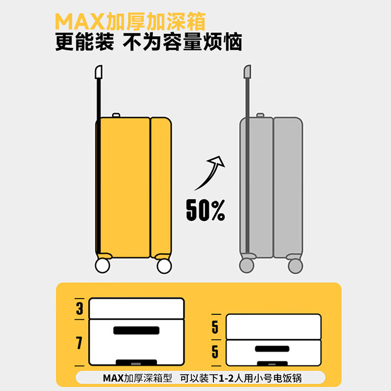 Big Mouth Monkey Luggage Women's Large Capacity Trolley Case Men's 26-inch Light Sound Universal Wheel Thickened Travel Large Capacity Zipper Password Box