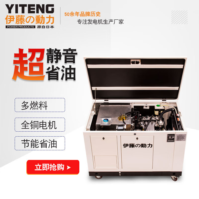 Jiang Zhiai Power YT10REM/15RSE/20RGF/30REP silent gasoline generator natural gas generator 10KW gasoline generator YT10REM