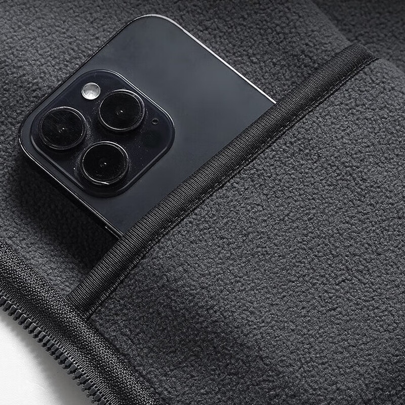 Pierre Cardin jacket men's spring and autumn polar fleece sherpa double-sided fleece fashionable stand-up collar warm jacket dark blue XL