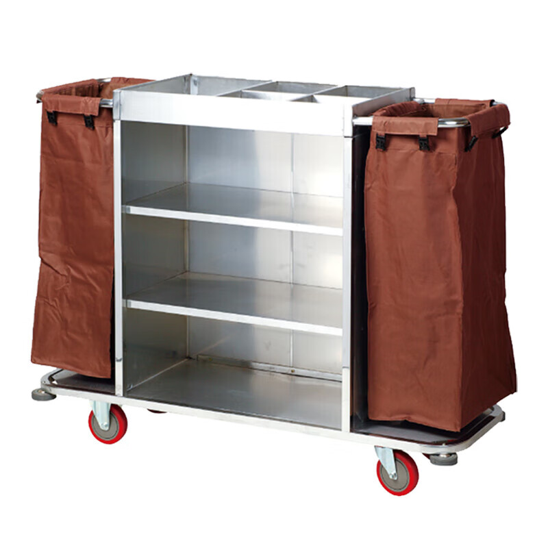 Hotel guest room work cart linen cart directional universal caster 5 inch 6 inch rubber wheel trolley service cart 4 inch (directional) red wheel diameter 10CM_carpet silent wheel