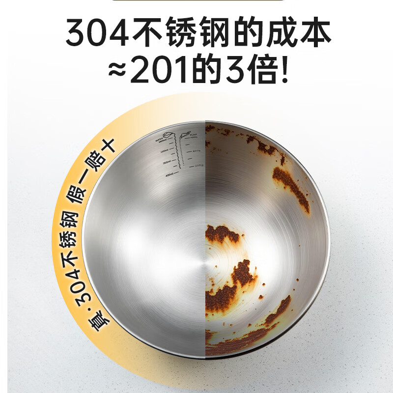 Double gun 304 stainless steel drain basket, rice cleaning artifact, vegetable basin, drain basin, 25-year new fruit washing household drain basket, 28cm drain basket + drain basin set (2 pieces)