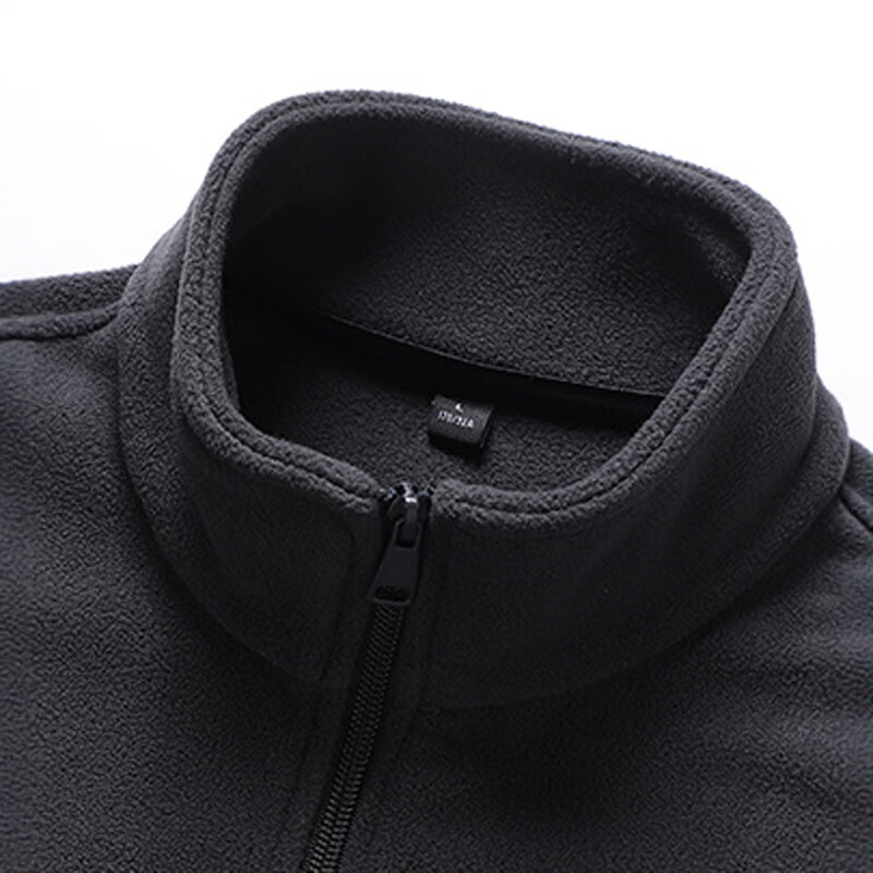 Pierre Cardin jacket men's spring and autumn polar fleece sherpa double-sided fleece fashionable stand-up collar warm jacket dark blue XL