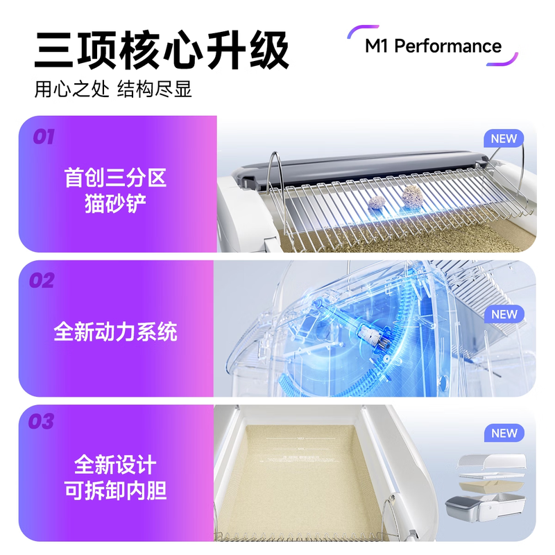 MagicScoop intelligent fully automatic cat litter box cleaning open semi-enclosed extra large cat toilet electric poop scooper M1 Performance nylon liner