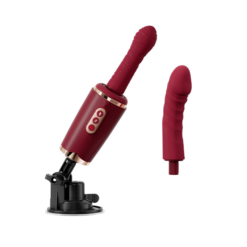 Pillow fun telescopic gun machine, small pile driver, heated vibrator, remote control shelling platform, simulated dildo, Suchao APP heating model, double heads replaceable + leggings + suction cup base