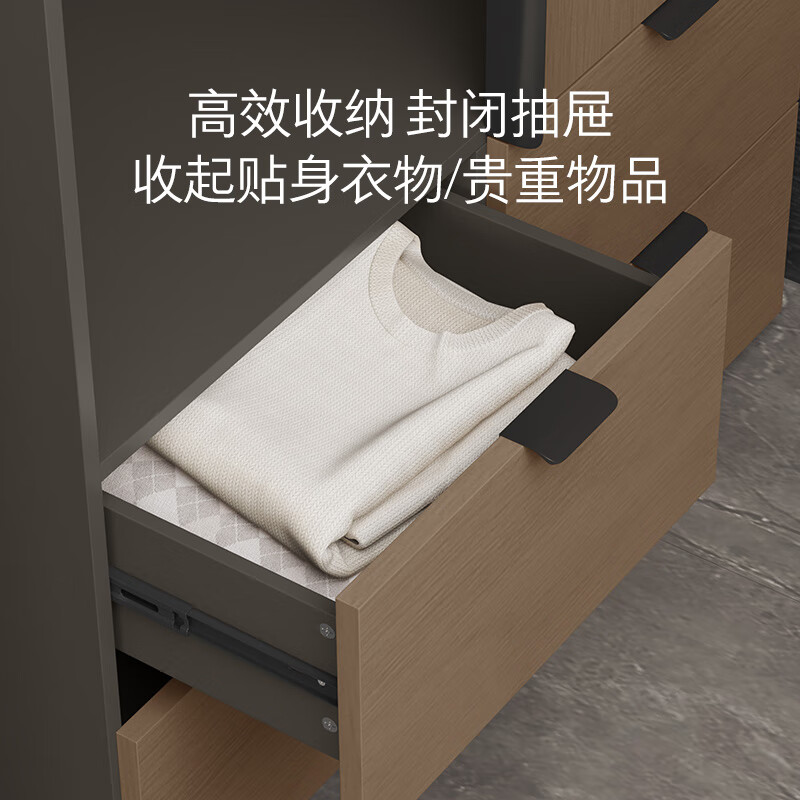 Gujia Home modern high-end Italian style wardrobe home with diverse layouts, strong and load-bearing closed drawer 8021 two-door wardrobe 0.9 meters wide