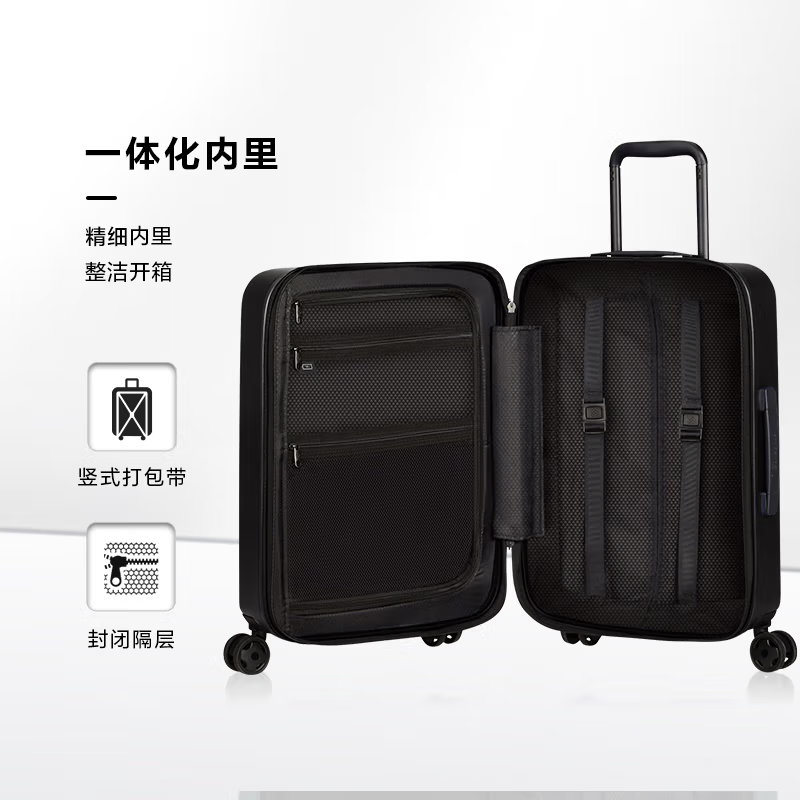 Samsonite suitcase 20-inch trolley suitcase European design striped travel bag password check-in suitcase black KF1
