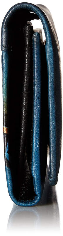 Anna by Anuschka Women's Hand-painted Genuine Leather Multi-Card Slot Wallet Denim Paisley Style ID Window Stylish Storage Denim Paisley Paisley. One Size