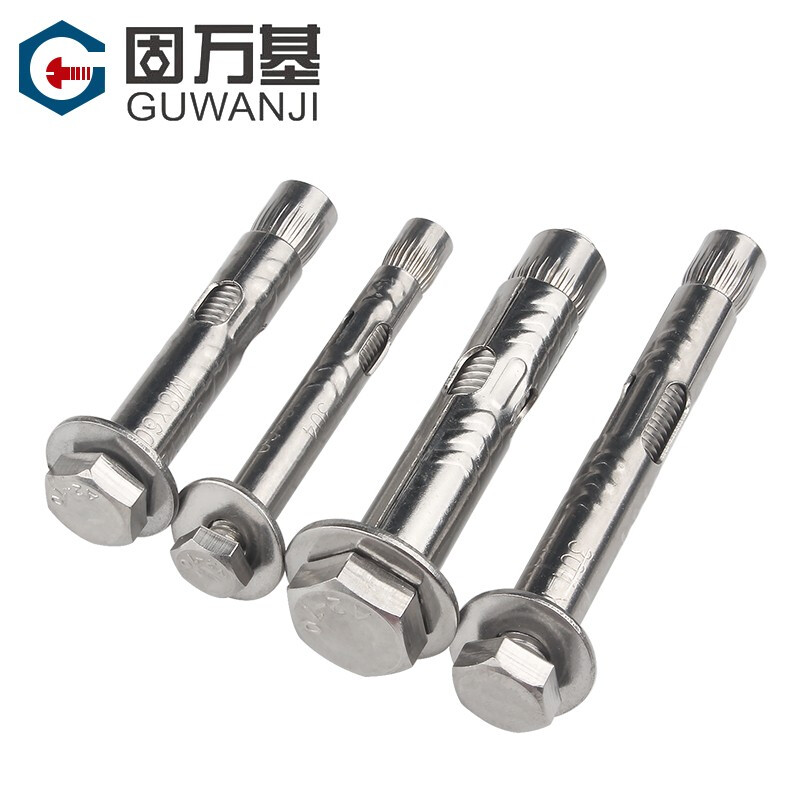 Guwanji 304 stainless steel expansion bolt 8mm internal explosion external hexagonal expansion screw built-in pull-explosion 6mm M6x60 (2 pieces - 8mm drilling) 304 material