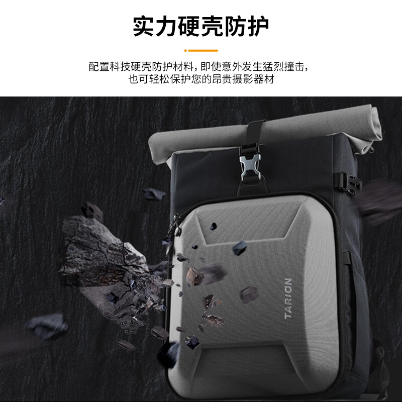 TARION Exquisite Photography Bag Shoulder SLR Backpack Canon Nikon Camera Bag Inner Bag with Side Opening XH Gray