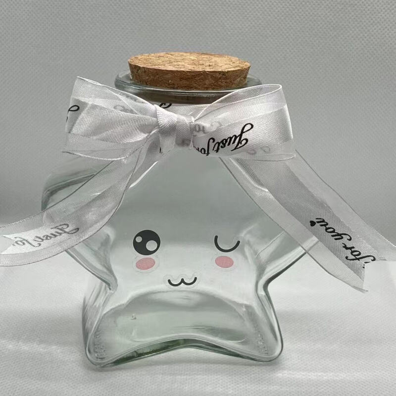 Star note bottle wishing bottle transparent glass jar special five-pointed star bottle 800 ml can hold 520 stars empty bottle + cork