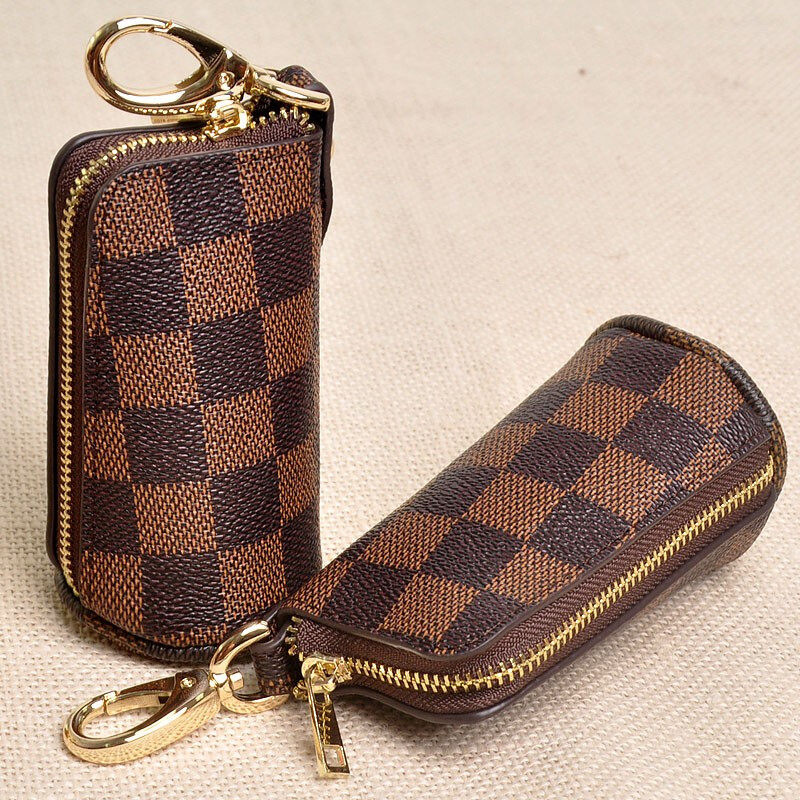 Yvongo business casual key bag, waist-mounted car key bag, trendy key clip, key chain, European and American, dark brown