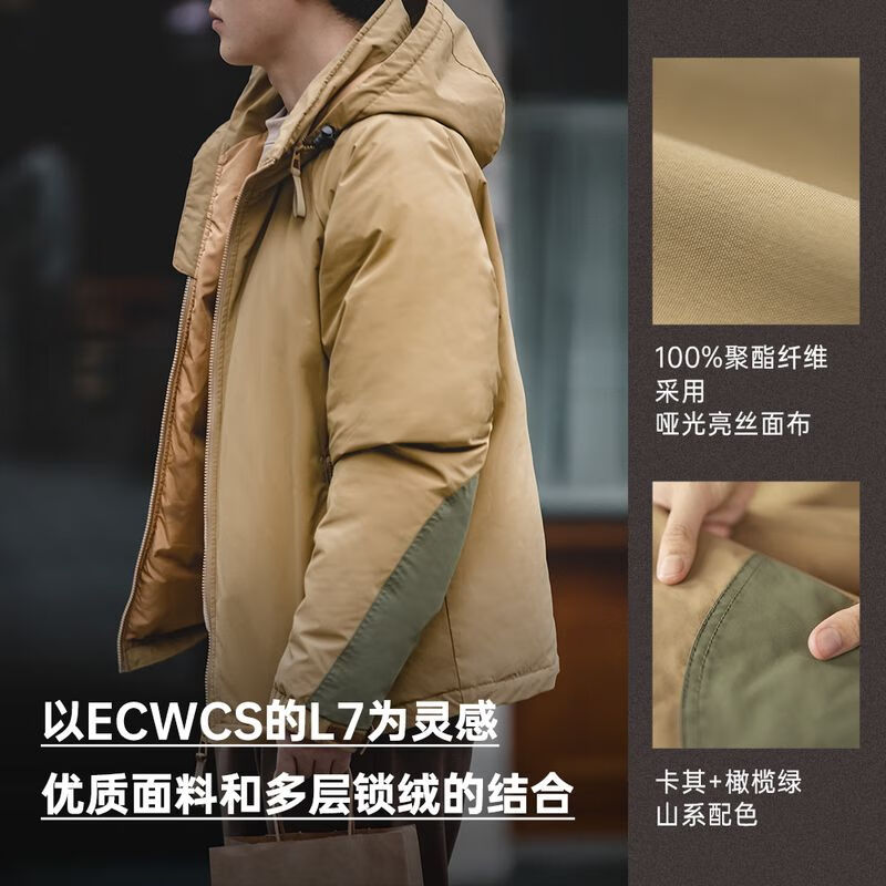 Madden Workwear American Retro Hooded Down Jacket Men's Autumn and Winter Thickened Warm Jacket 90 White Duck Down Men's Coldproof Clothes Dark Gray Down Jacket Men's/Winter Coat Men's/2025 Latest Style L (140-155 catties)