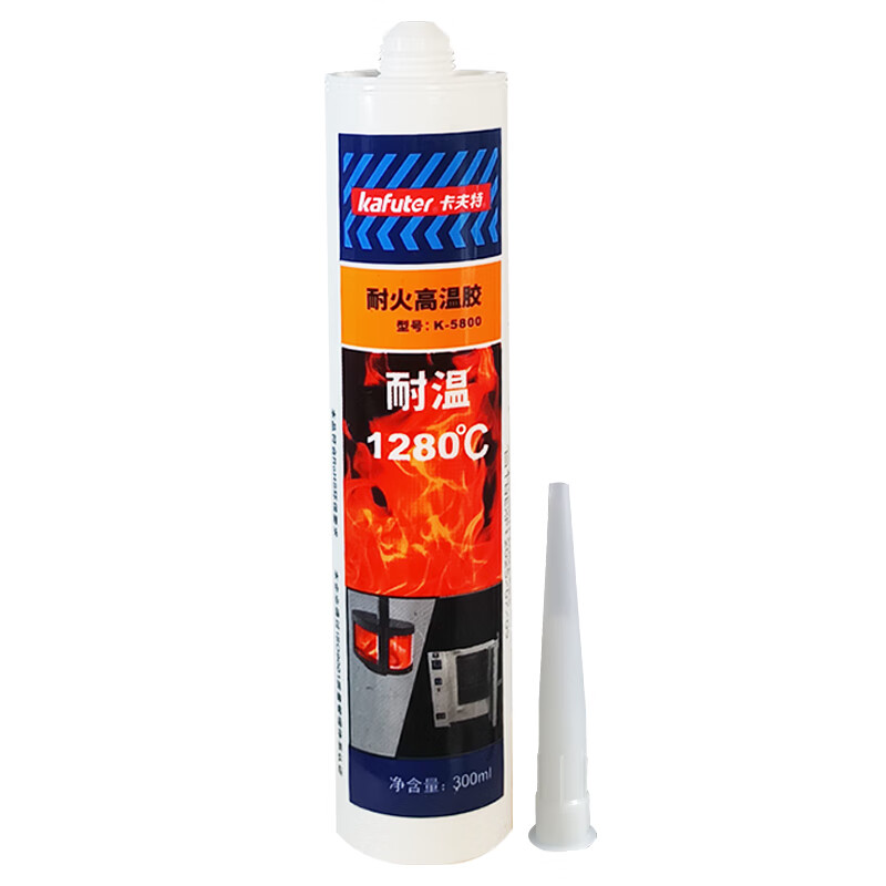 Kraft (kafuter) fire-resistant high-temperature glue K-5800 high temperature resistance 1280 silicone-free sealant fire-retardant glue strong glue flue glue boiler fireable glass glue structure white 300ML/stick