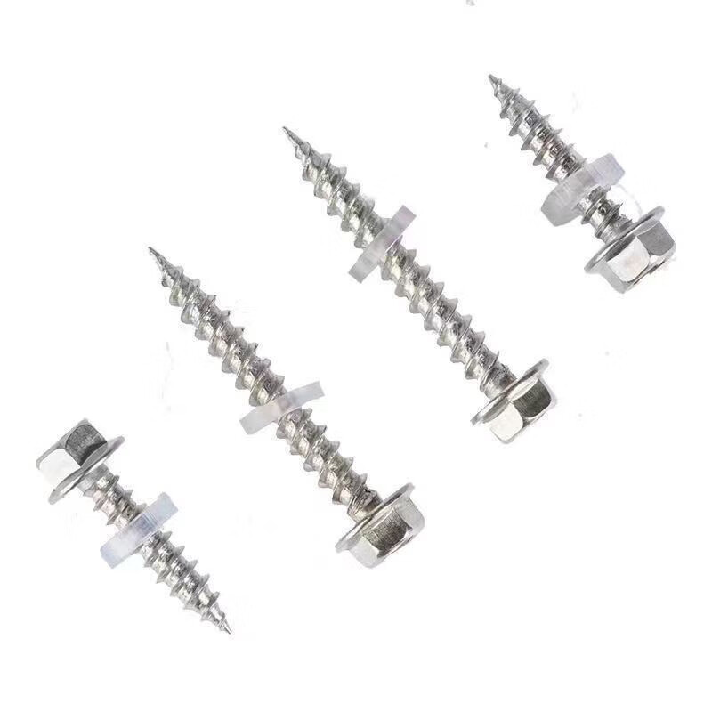 Vinoa 410 stainless steel screws, exterior wood screws, color steel tiles, carpentry screws, stainless steel photovoltaic special self-tapping screws 5.5*63 (220 pieces in a box) free sleeve