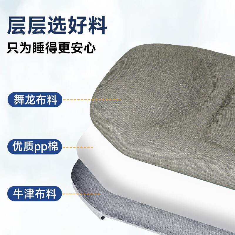 Wenna folding bed lunch break folding sheet single bed recliner camp bed office nap bed eight-legged waist protector 1.9m long