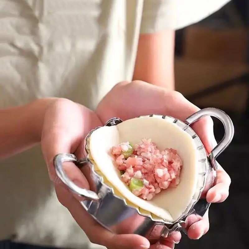 Magic Dou Shenghuo Dumpling Maker Household 304 Stainless Steel Dumpling Mold Dumpling Wrap Flower-shaped Dumpling Machine Kneading Dumpling Artifact New Small Dumpling Maker (7.5cm)