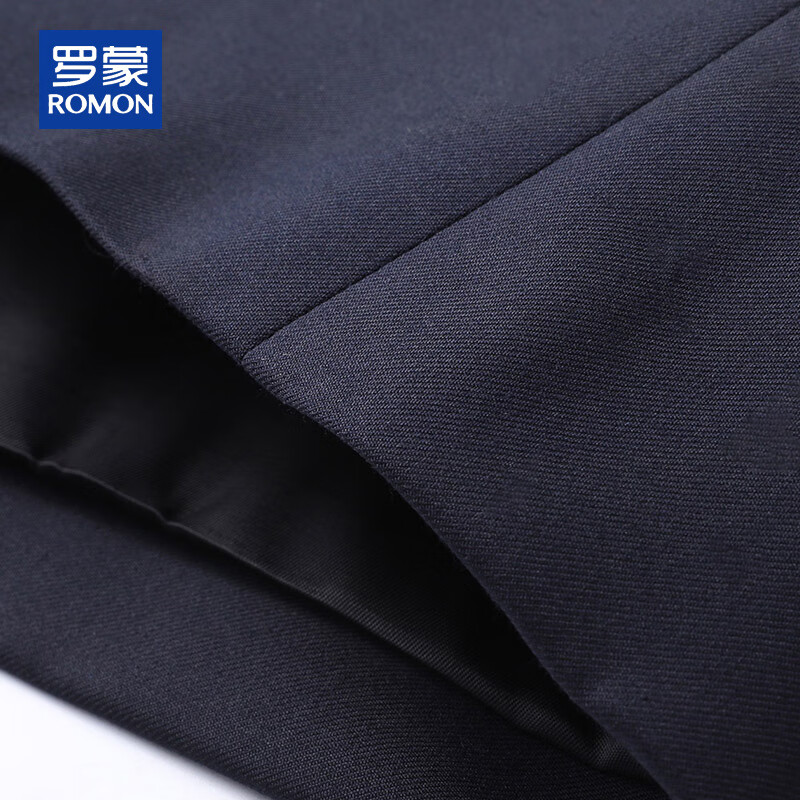 ROMON Light Luxury Wool Mulberry Silk Executive Jacket Men's Autumn and Winter Wool Coat Young and Middle-aged Casual Jacket Men's Navy L