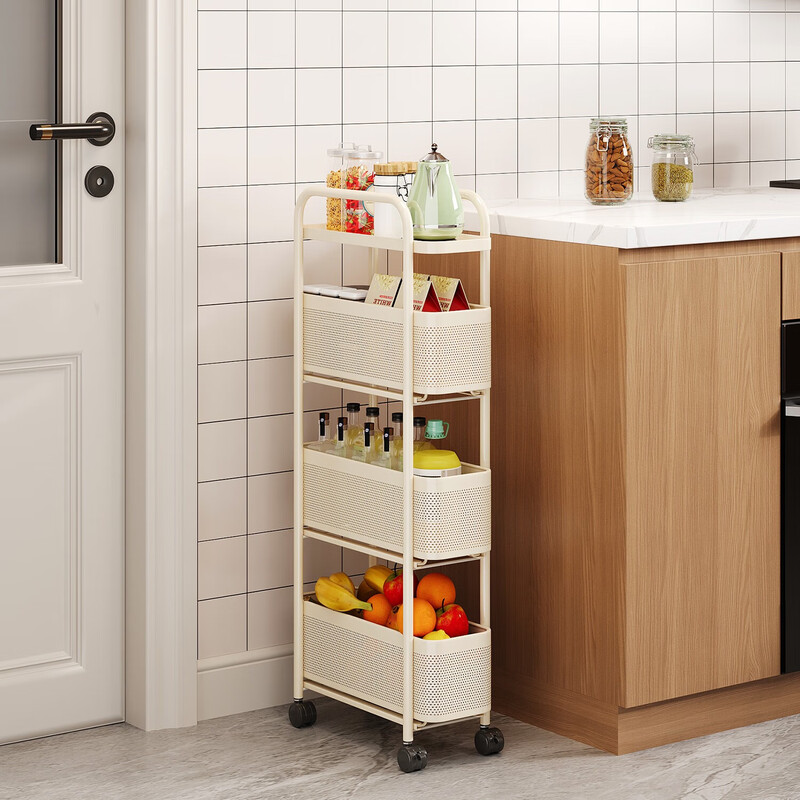 CHUSHIYOU kitchen sandwich rack floor-standing shelf refrigerator bathroom bathroom multi-layer trolley pull-out storage storage cabinet