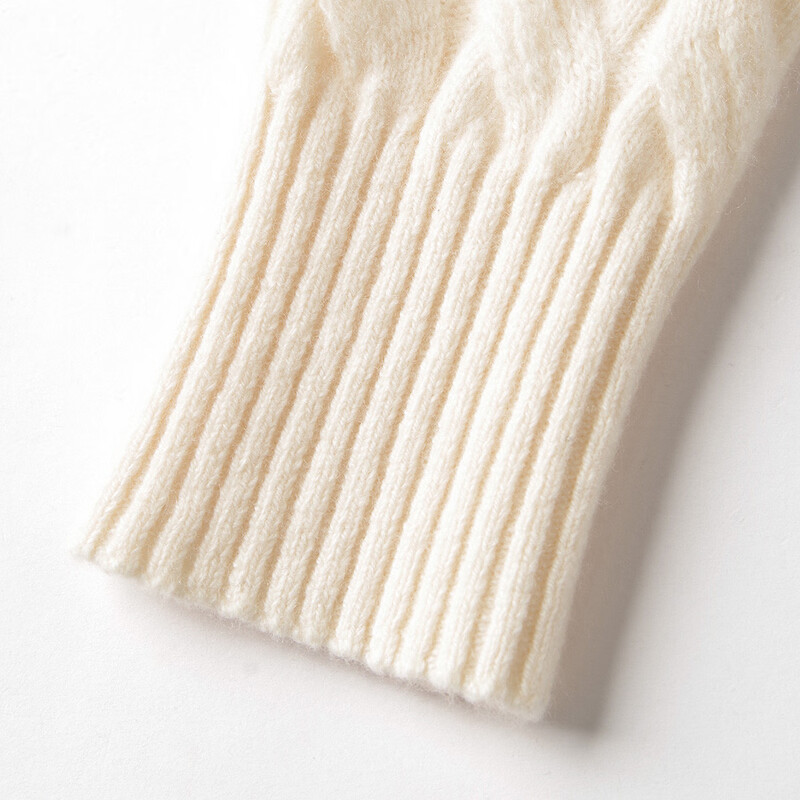 Shexi (Srcr) short 100% woolen sweater for women, autumn and winter half turtleneck cable knit base sweater for small people