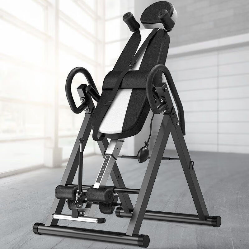 Inversion fitness equipment, inverted traction auxiliary height-growing artifact, inverted stretching lumbar chair, inverted device, black and red upgraded model + ordinary lumbar cushion