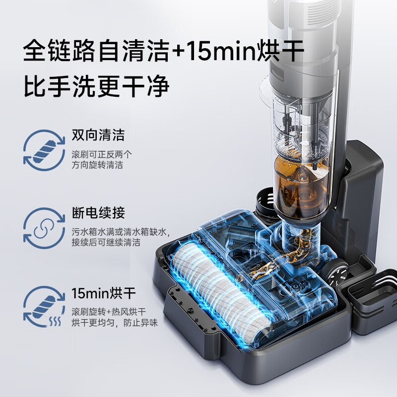 Lake Jimmy Polaris P6Ultra internal and external dual-jet floor scrubber, floor cleaning, vacuuming and mopping all-in-one household large suction waterproof cleaning flat-laying multi-function vacuum cleaner Polaris P6S suction upgrade P6 Ultra-Polaris