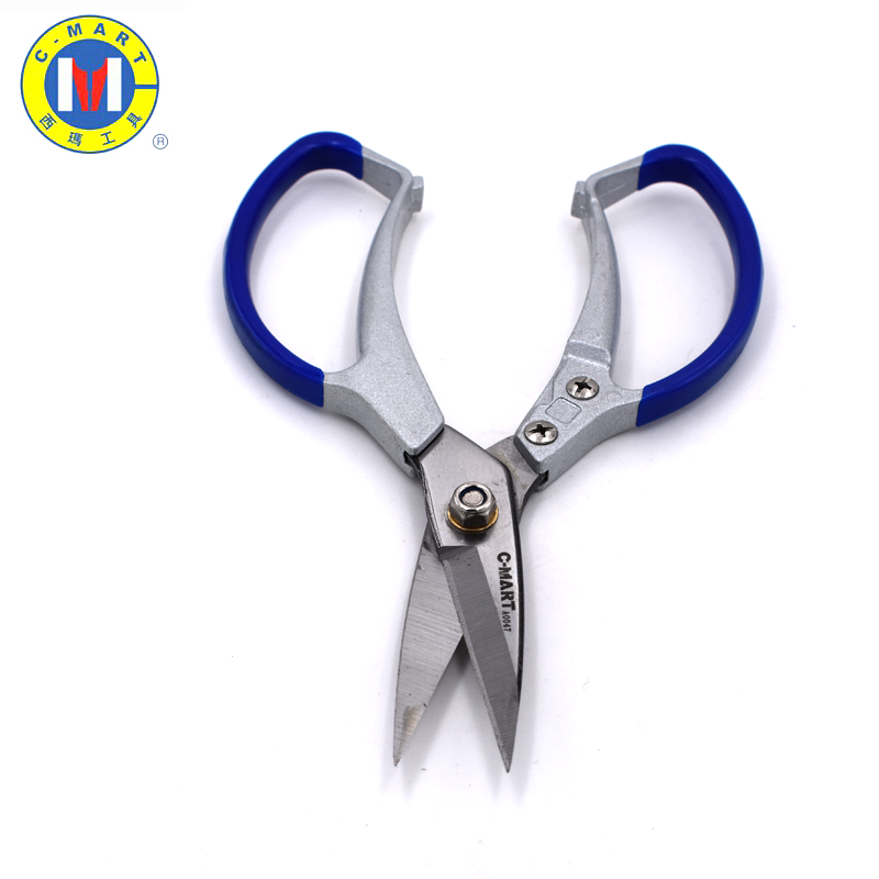 C-MART multi-purpose scissors SK5 household thin metal scissors gardening scissors aluminum alloy handle leather scissors chicken bone turtle scissors multi-purpose scissors 9 inches/225mm